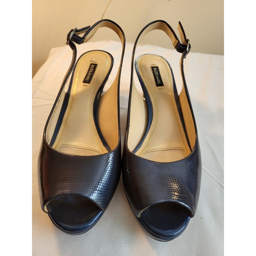 Alex Marie Women's 7.5 Sling Back Shoes In Exc. Cond., Metallic Gray